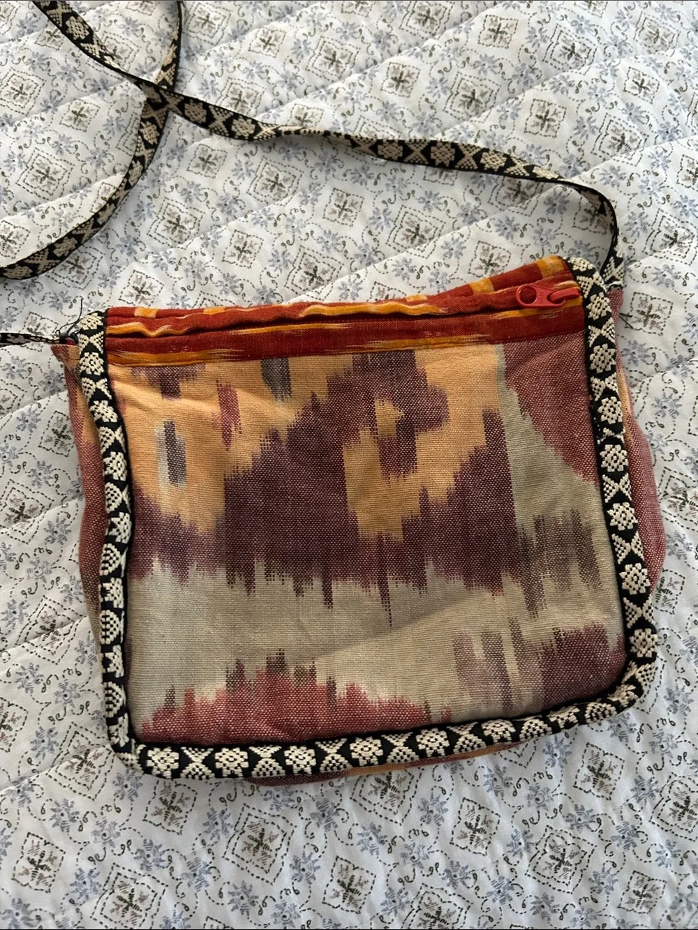 Boho ONeill Ikat Crossbody Bag in Rust & Tan